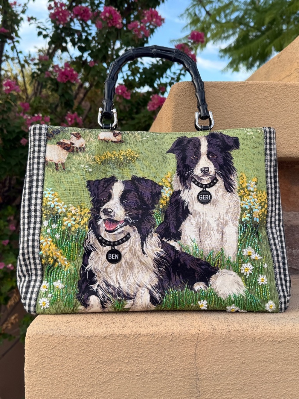 Isabella Fiore Rare Ben & Geri Border Collie Handbag
